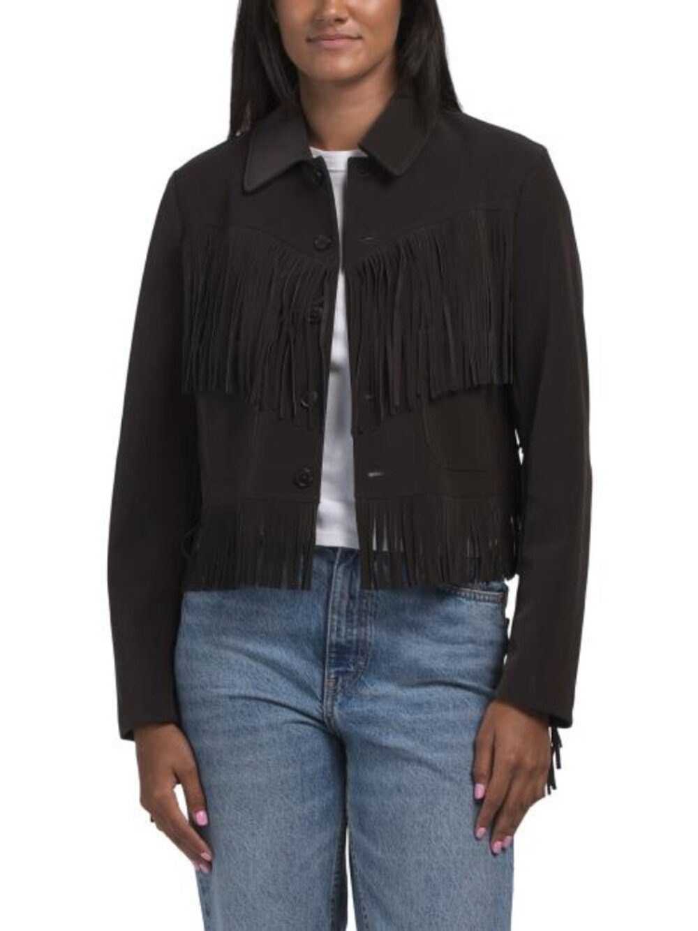 JASON WU Fringe Faux Leather Jacket